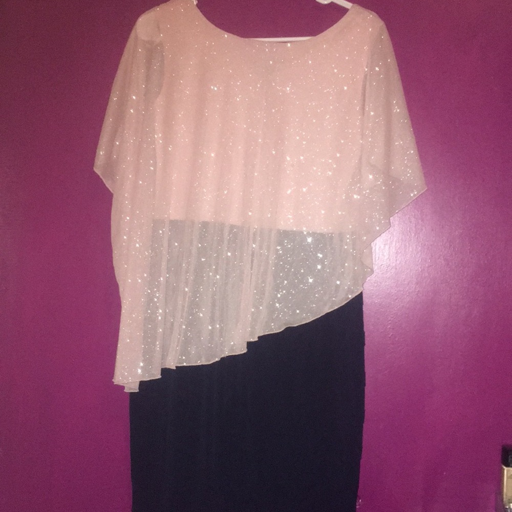 BLUSH AND NAVY DRESS | SIZE 6 |
